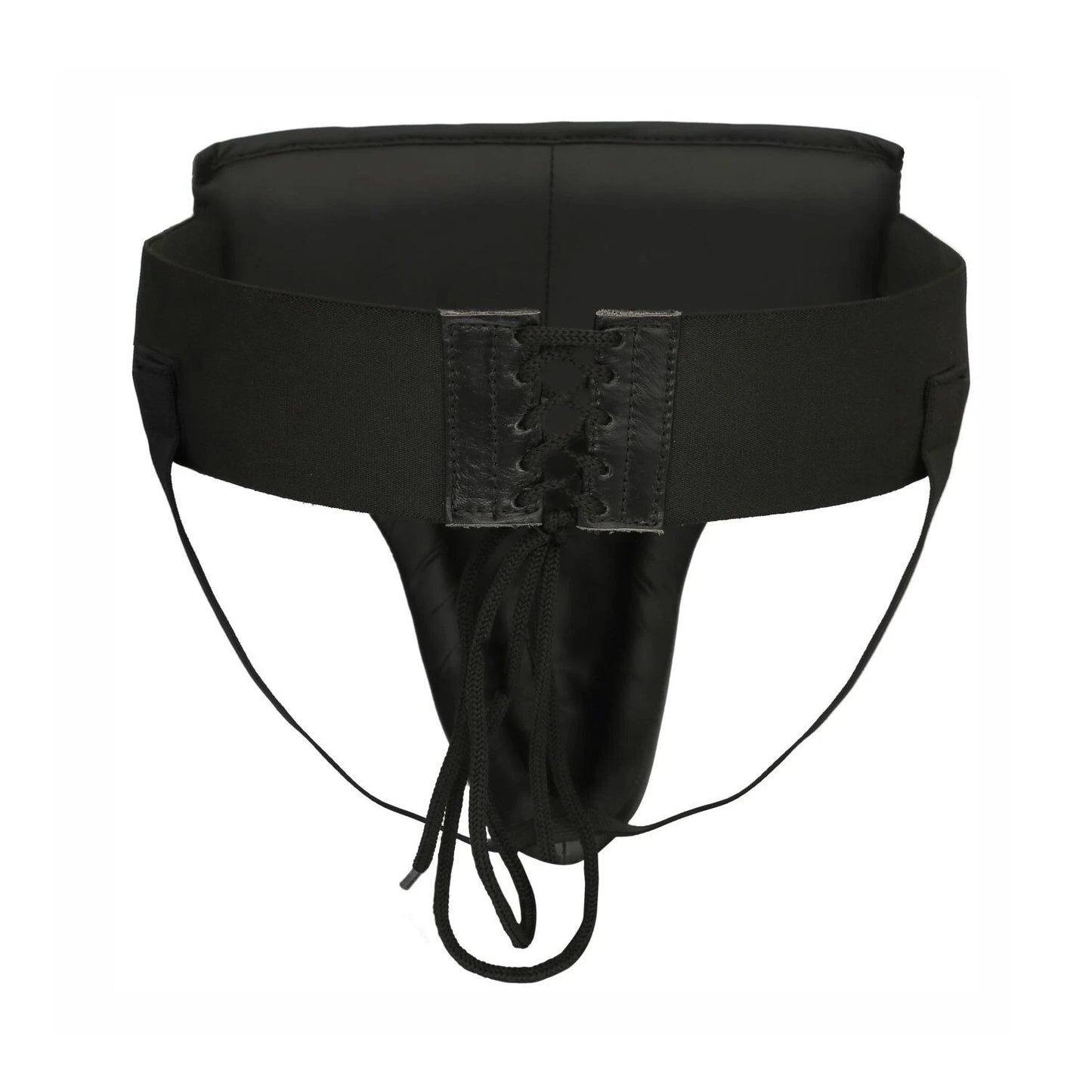 Titan Strikes boxing groin protector with elastic waist strap and tie laces