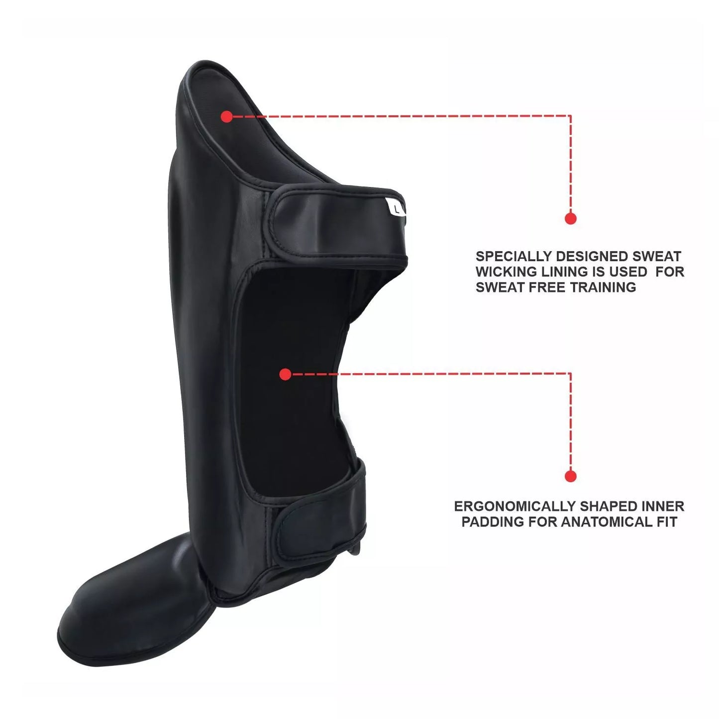 mma shin guards with sweat wicking lining ergonomically shaped padding for comfort fit