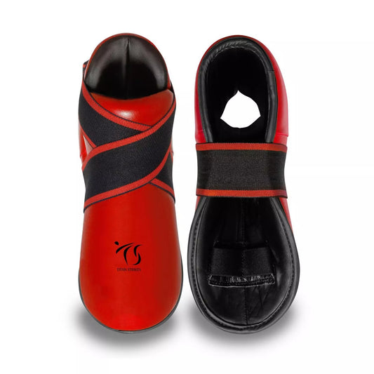 Front and back view of mma sparring boots by Titan Strikes