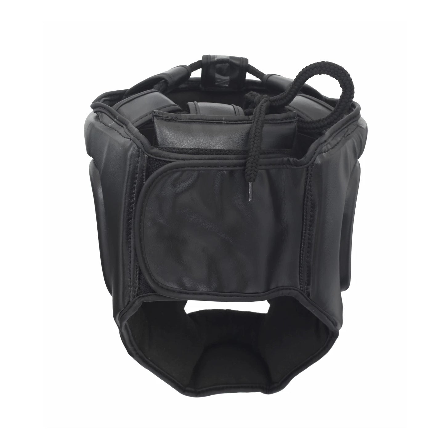 Titan Strikes Boxing head guard with Velcro Strap on back and tie cords for easy secure fit