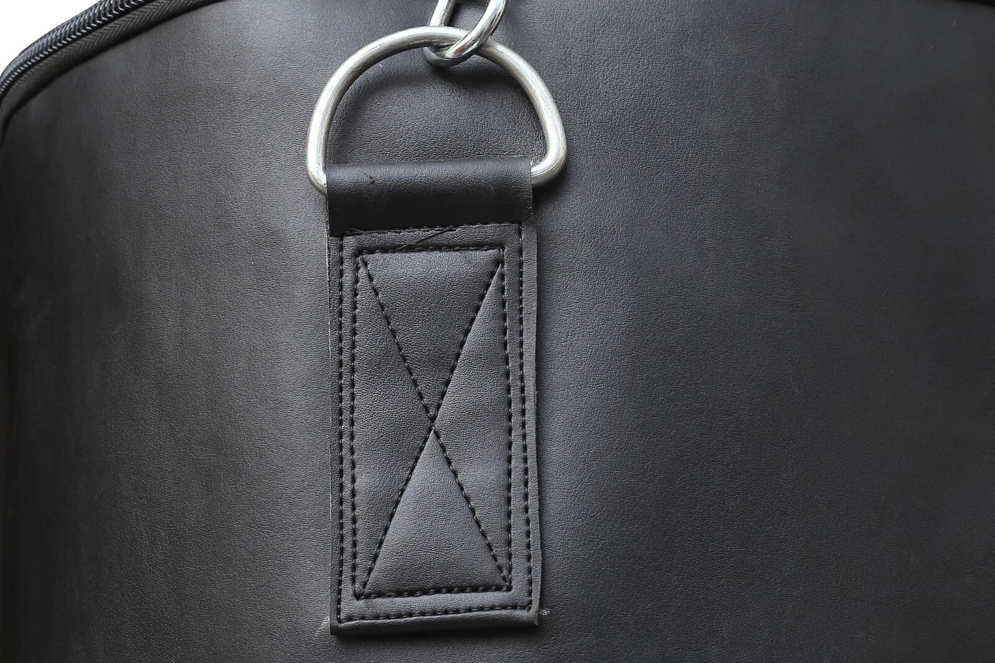 quadruple stitching for securely hanging Titan Strikes Boxing punching bag.