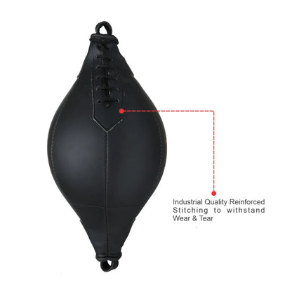 **SEO Optimized ALT Text**  
Titan Strikes boxing double end bag featuring industrial-grade reinforced stitching for maximum durability and resistance to wear and tear