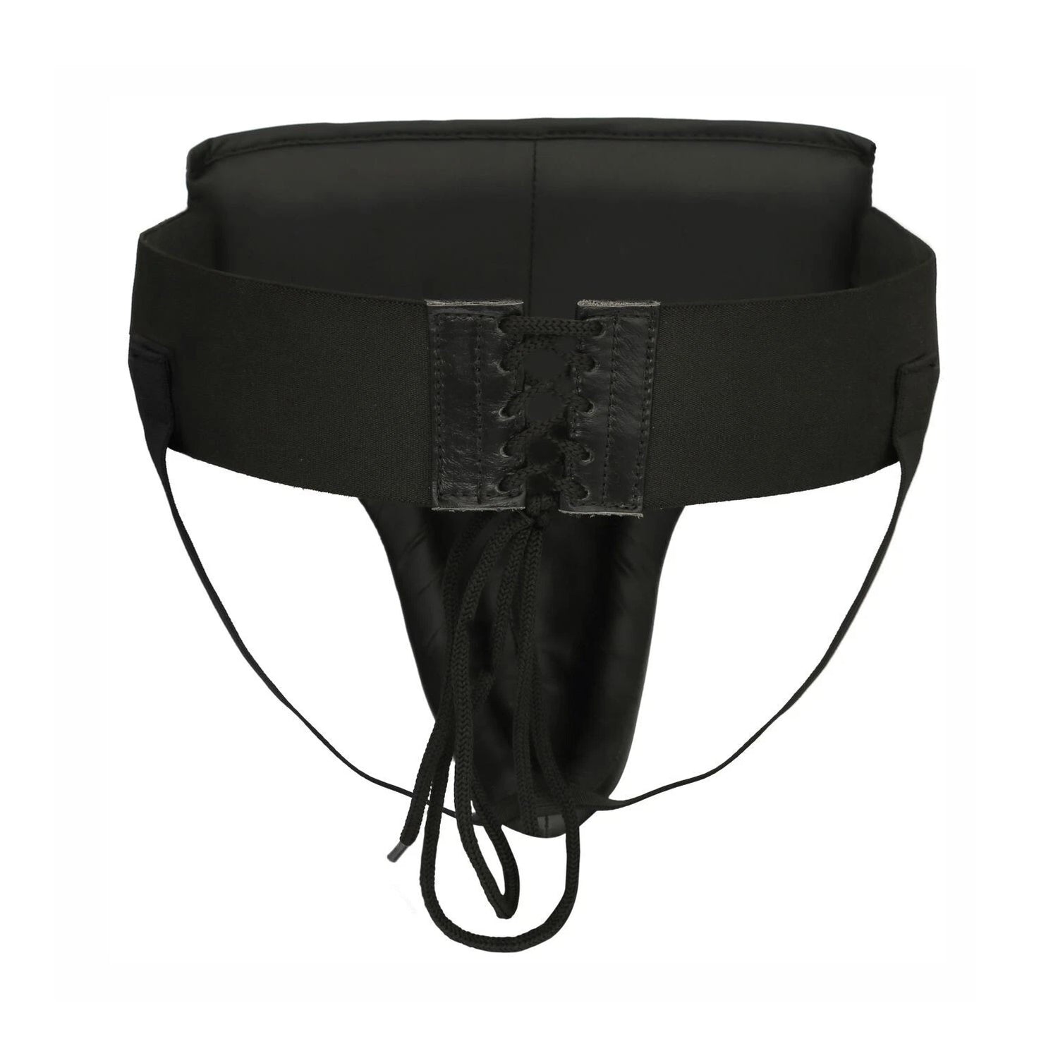 Titan Strikes boxing groin protector with elastic waist strap and tie laces