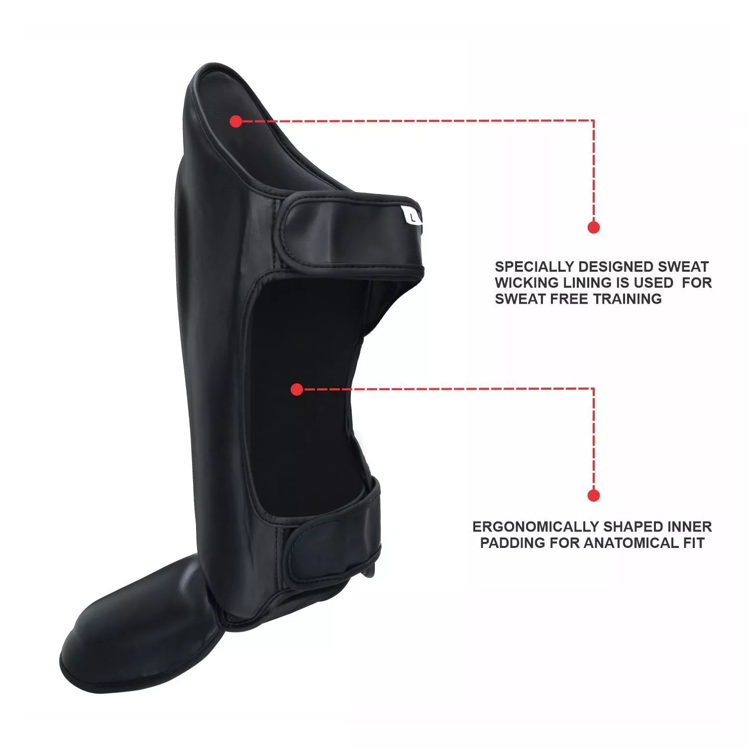 mma shin guards with sweat wicking lining ergonomically shaped padding for comfort fit