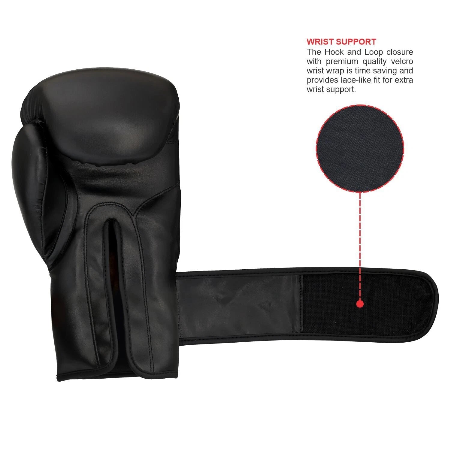 Titan Strikes sparring boxing gloves with premium Velcro wrist wrap for enhanced wrist support and a secure fit.