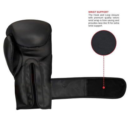 Titan Strikes sparring boxing gloves with premium Velcro wrist wrap for enhanced wrist support and a secure fit.
