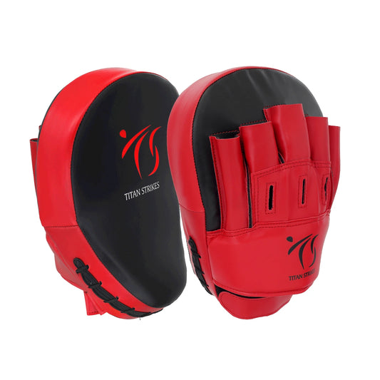 Pair of boxing mitts front and back view